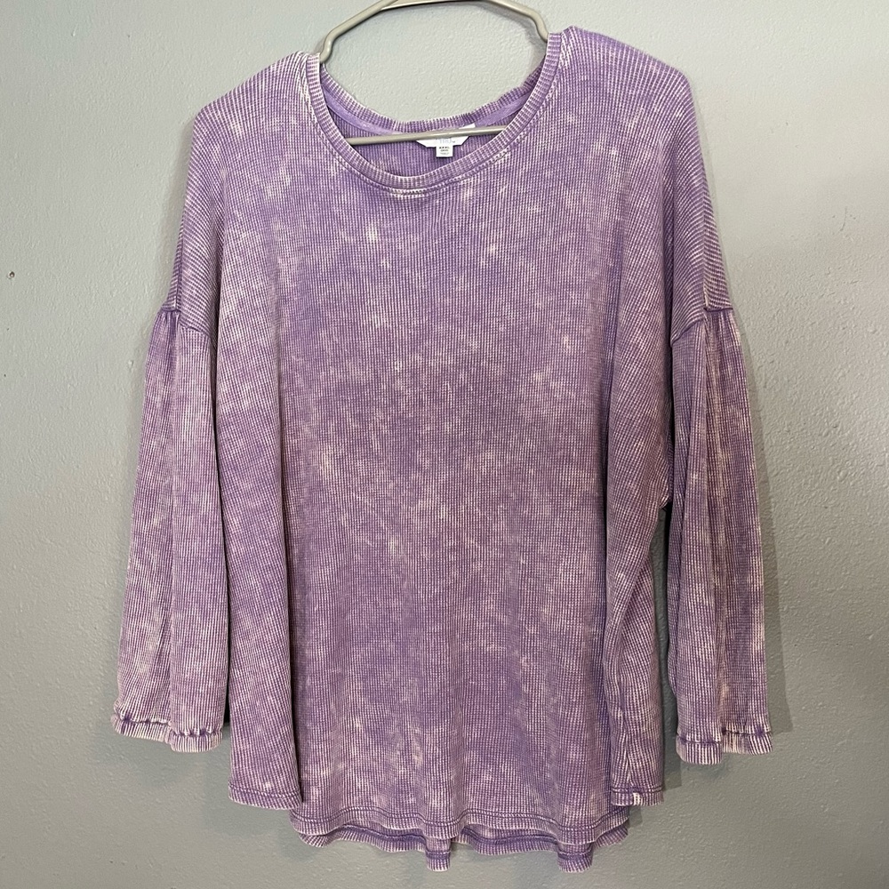 37. Time and Tru Women's Purple Bleached Top Size XXXL
